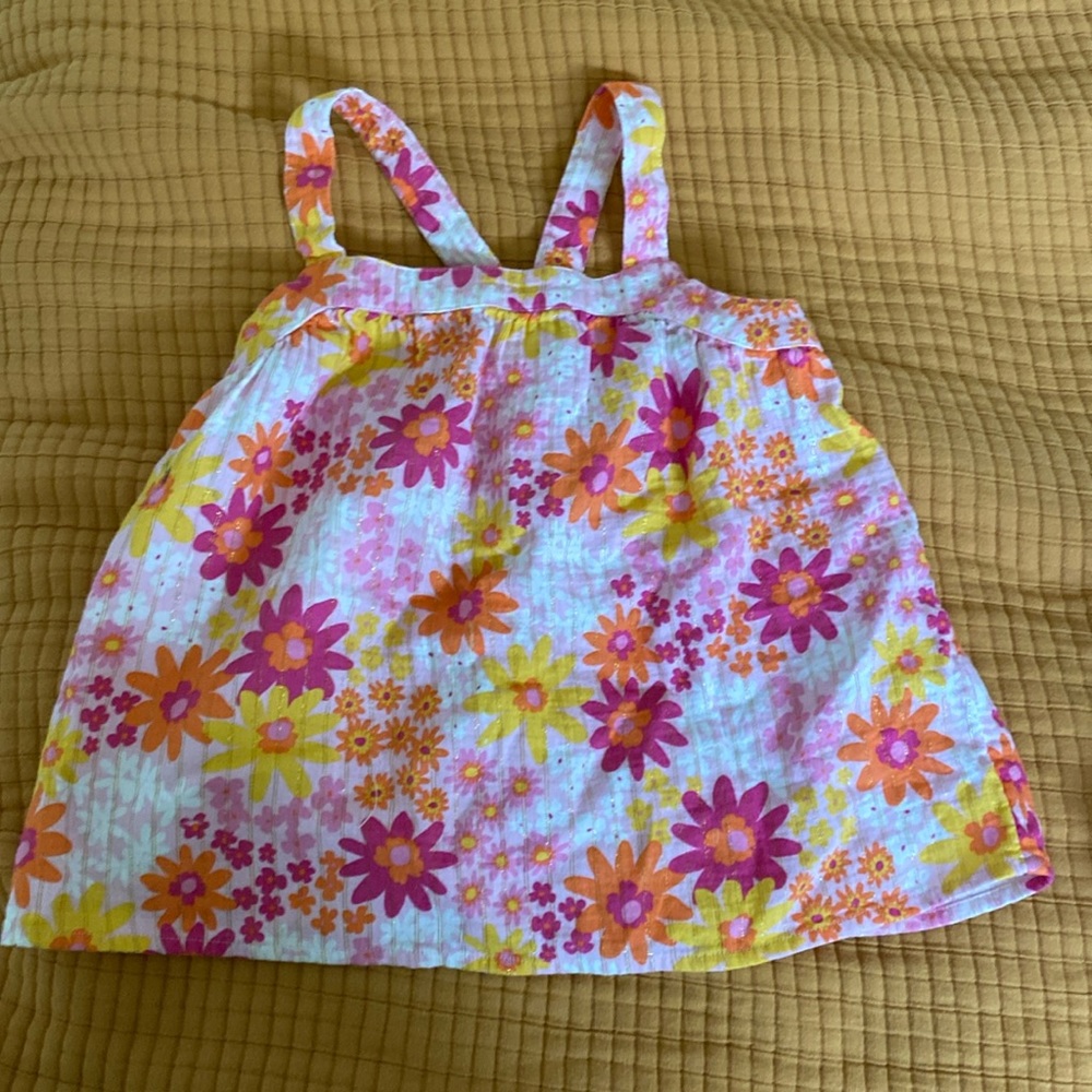 Cat and jack flower power lightweight cotton top size 6